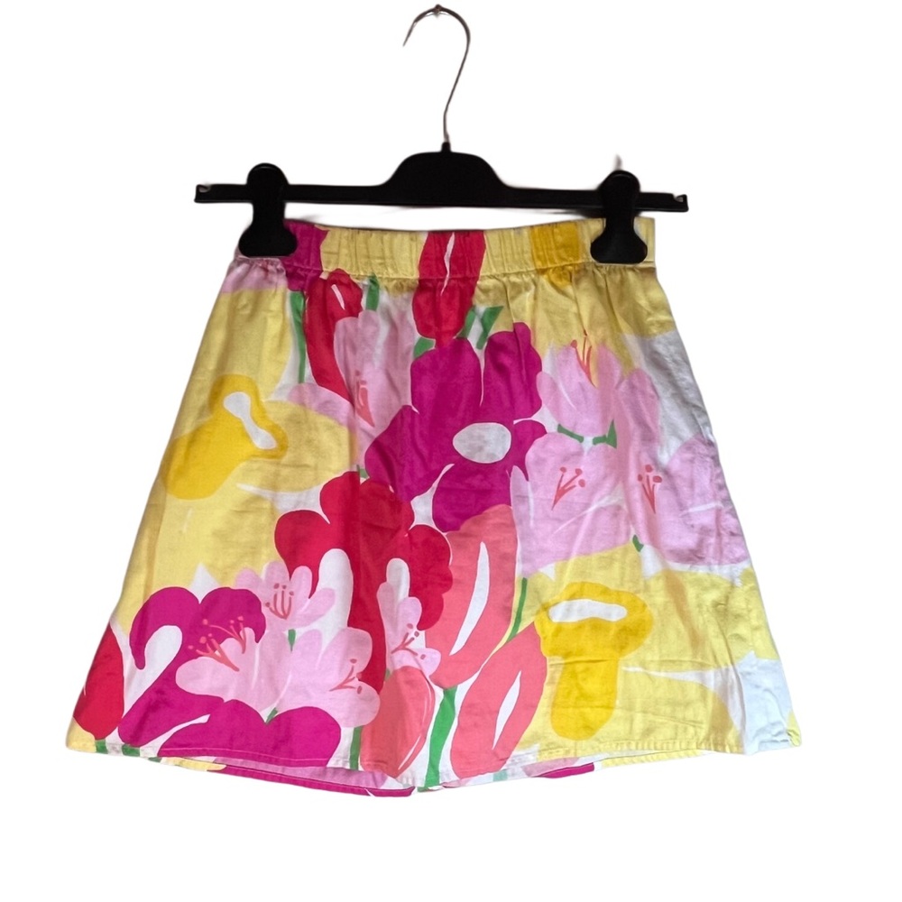 Lilly Pulitzer Lavish Lilly Floral Print Mini Skirt Pull-On Stretch Size Small